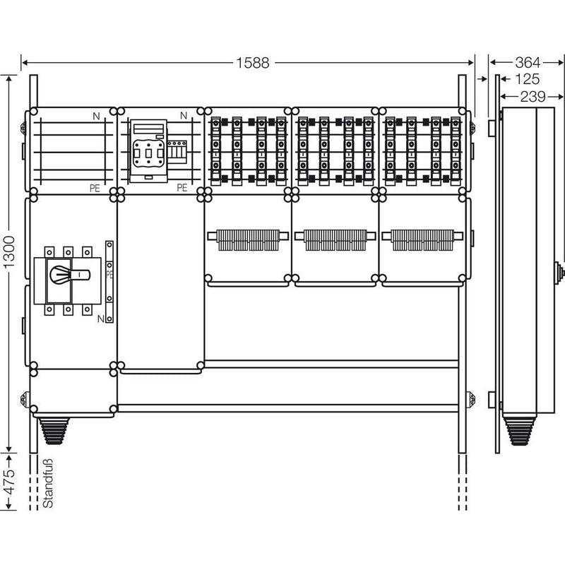 Hensel - Verteilerschrank für Energieversorgung Ladeverteiler Mi EV 22kW 12001 f.12 Ladep. a 22kW