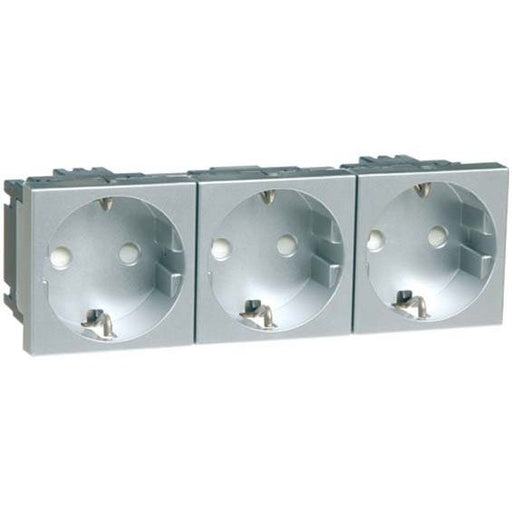 Peha - Schalter-/Steckdosenkombination SCHUKO-EB-Steckd. D 6213.70 EMS SI 3-fach alu16A 250V