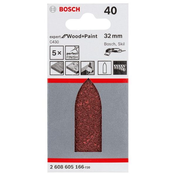 Bosch - Schleifpapier/Schleifvlies Schleifblatt C430, 32 mm, 2608605166 40 ungelocht