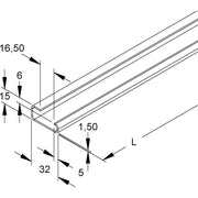 Niedax - Tragschiene 2932/2 E3 − 2 Meter