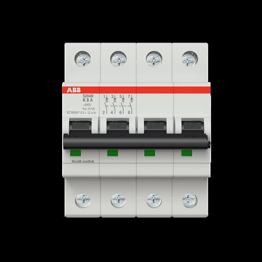 ABB Stotz S&J - Leitungsschutzschalter Sicherungsautomat S204M-K8 10 kA, 8 A, 4P