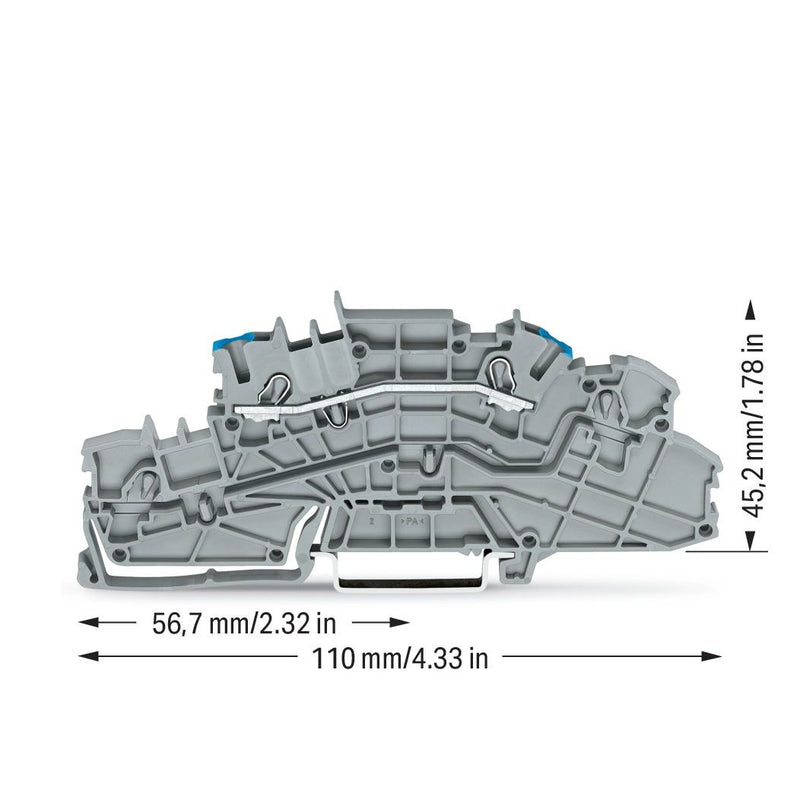 WAGO - Installations-Etagenklemme Installationsetagenklemme 2003-6651 4mm² grau N