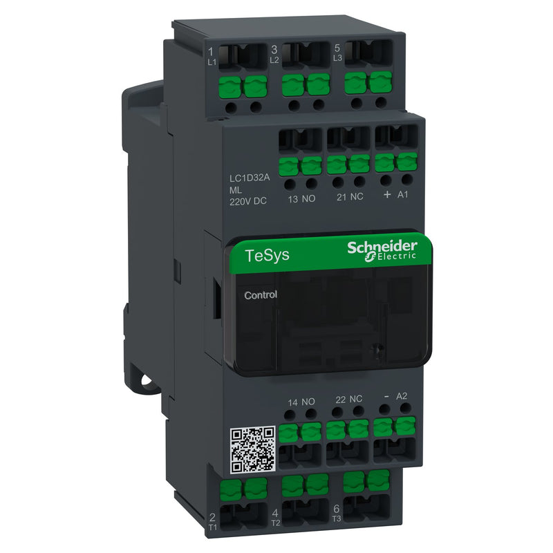 Schneider Electric - Leistungsschütz zum Schalten von Wechselstrom Schütz 3P 32A Ac3 LC1D32AML 220V Dc Gl Snapin