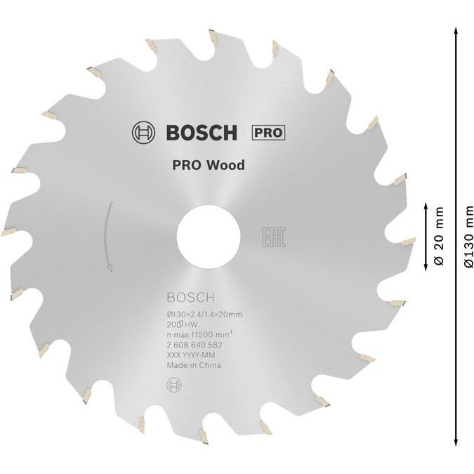 Bosch - Kreissägeblatt PRO Wood Kreissägeblatt, 2608640582 130 x 2,4 x 20 mm