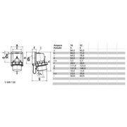 Bals Elektrotech - CEE-Gerätestecker (IEC 60309) Wand-Gerätestecker 32A 5p 24419 400V 6h IP67