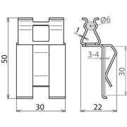 DEHN - Verbinder für Blitzschutz Bewehrungsklemme DC BK 6 FL30 STBLANK DEHNclip