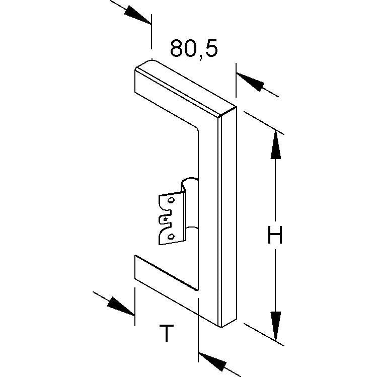 Niedax - Wandanschlussblende für Geräteeinbaukanal GK-Wandabschlussblende GWB 213T60 WA einzügig 254x61mm