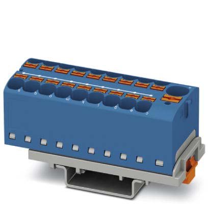 Phoenix Contact - Durchgangs-Reihenklemme Verteilerblock PTFIX10/18X4-NS35BU − 8 Stück