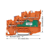 WAGO - Initiator/Aktor-Reihenklemme 3LeiterInitiatoreneinspek. 2020-5372/1102-953 − 15 Stück