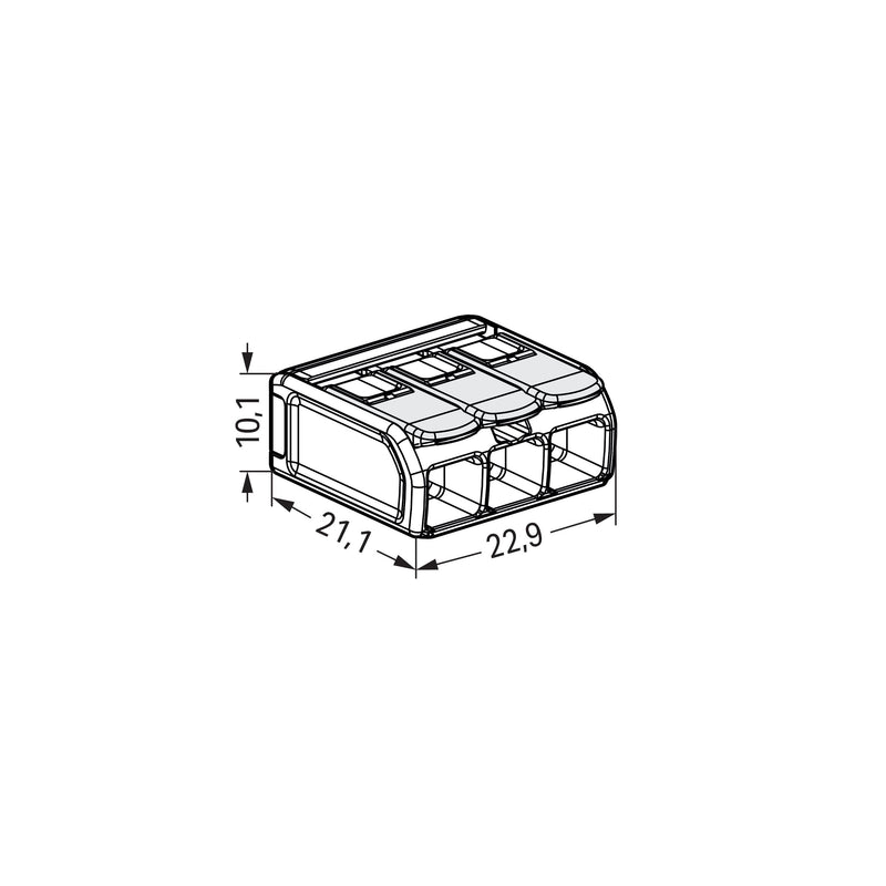 WAGO GmbH & Co. KG - Steckklemme COMPACT-Verbindungsklemme 221-683 Ex e,transparent − 30 Stück