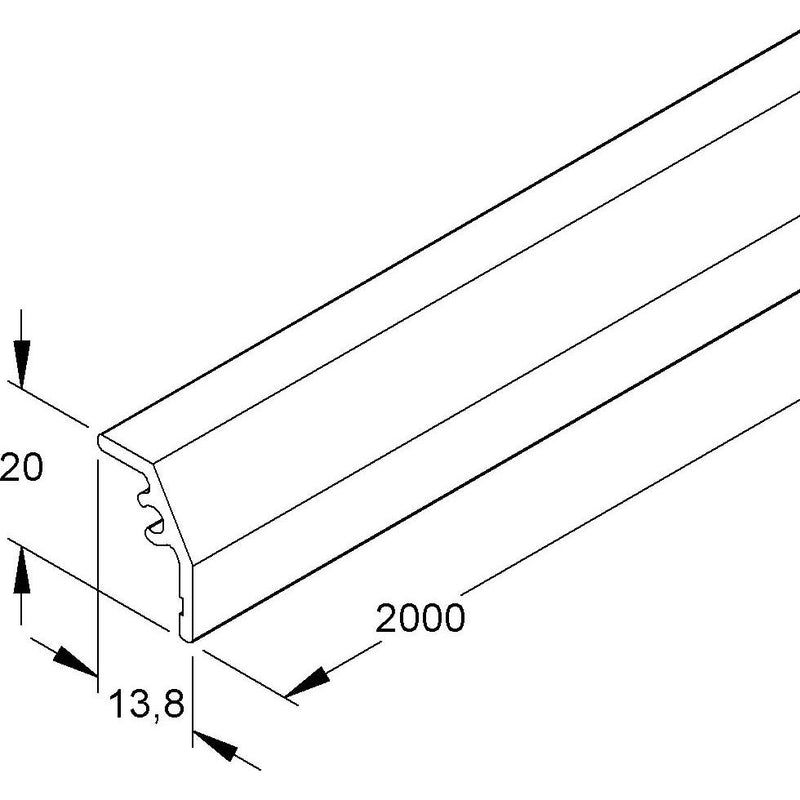 Niedax - Gitterlamelle für Geräteeinbaukanal Konvektions-Gitterstab GKG 2000 L − 2 Meter