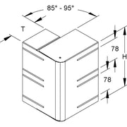 Niedax - Außeneck für Geräteeinbaukanal GK-Außeneck 90Gr. DKAV 220-78T100 R 220x100mm