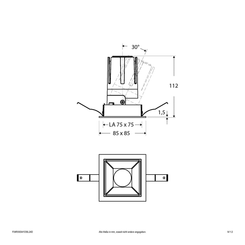 EVN Lichttechnik - Downlight/Strahler/Flutlicht LED-Einbauleuchte modular F04R09SM1330L24D Konfigurationstype