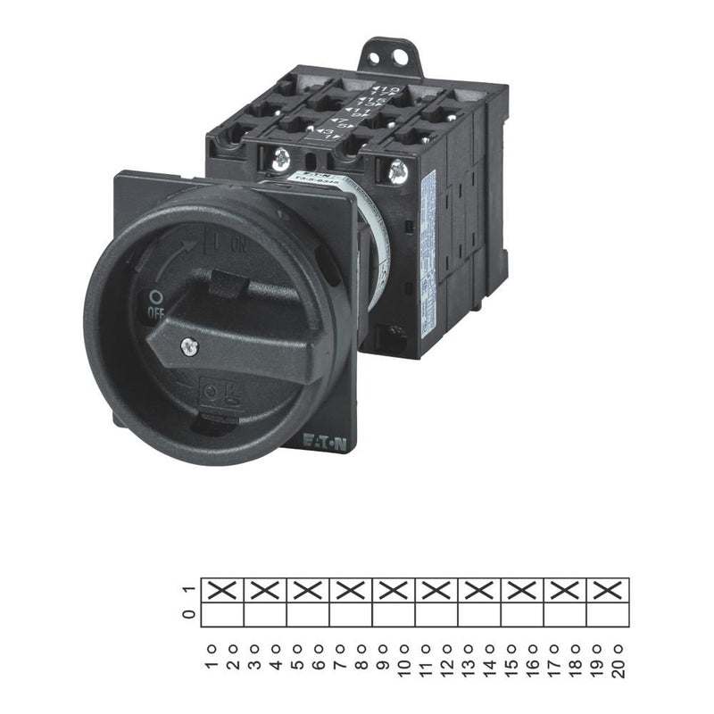 Eaton - Lasttrennschalter Hauptschalter 10polig 32A T3-5-8346/V/SVB-SW Zwischenbau