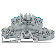 WAGO - Schutzleiter-Reihenklemme 4-Leiter-Doppelstockklemme 2002-2417 2,5mm²,grau − 50 Stück