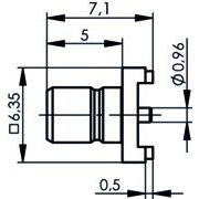 Telegärtner - Koax-Steckverbinder SMB-Stecker in SMT AU 100024855 50Ohm − 5 Stück