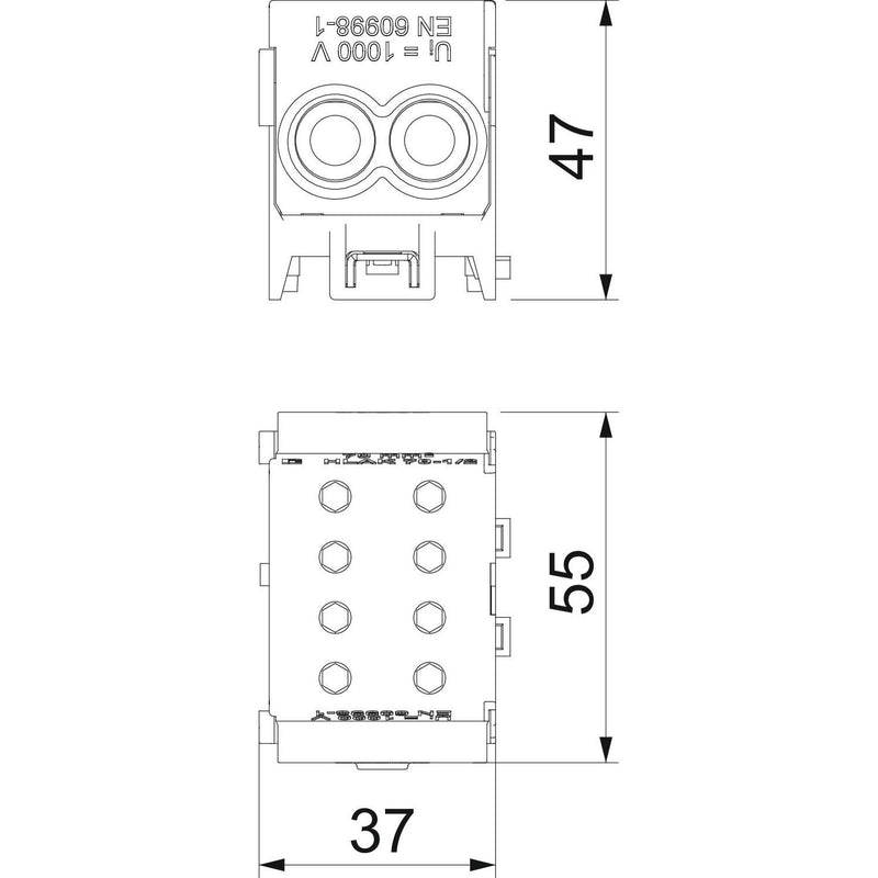 OBO Bettermann - Hauptleitungsklemme Hauptleitungsabzweigklemme HLAK 1-2x70 GRBL