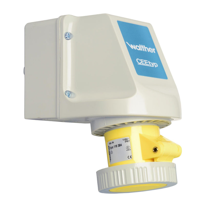 Walther Werke - CEE-Steckdose (IEC 60309) Wandsteckdose 16A 119304 3P 110V 4h IP67 − 1 Stück