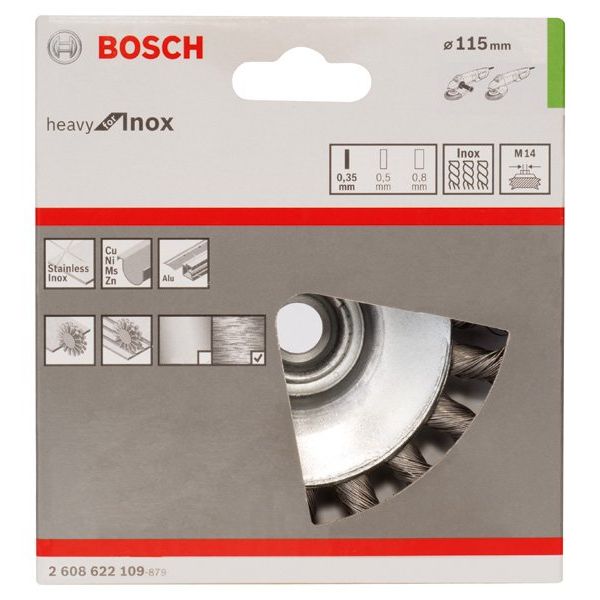 Bosch - Rotierende Drahtbürste PRO Stainless Steel heavy 2608622109 Kegelbürste 115 x