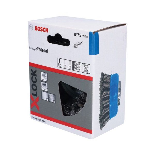 Bosch - Rotierende Drahtbürste PRO Metal heavy X-Lock 2608620726 Topfbürste 75 x 0,35
