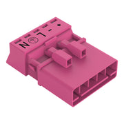 WAGO - Steckverbinder für steckbare Gebäudeinstallation Stecker 5-polig 890-295/082-000 pink − 50 Stück
