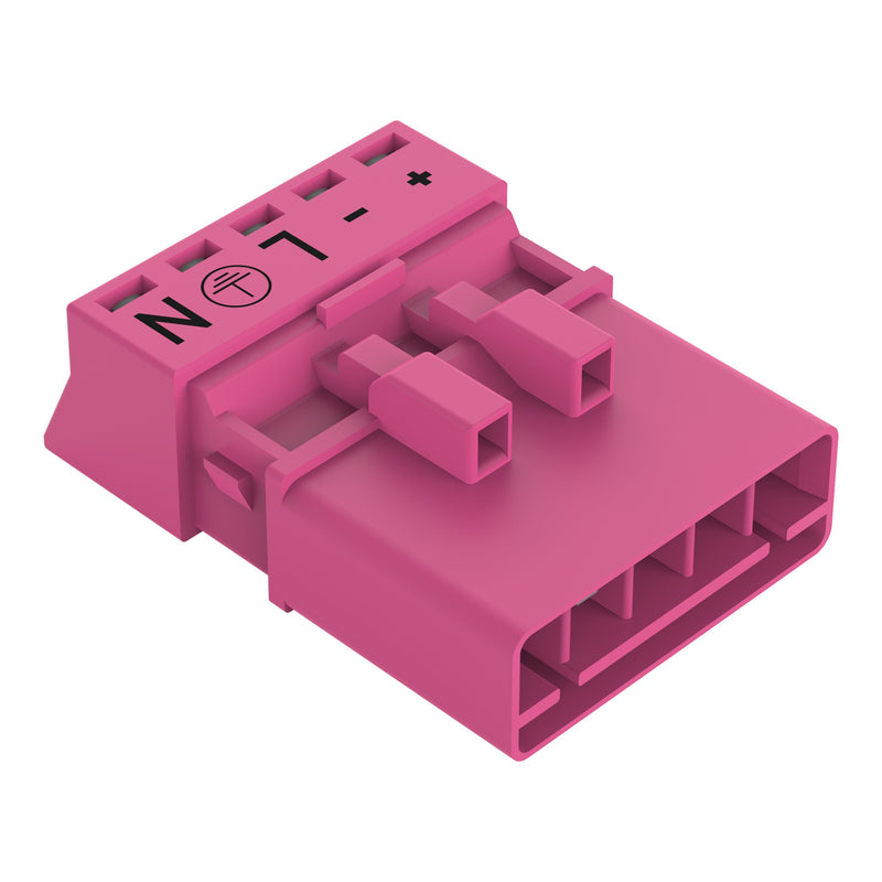 WAGO - Steckverbinder für steckbare Gebäudeinstallation Stecker 5-polig 890-295/082-000 pink − 50 Stück