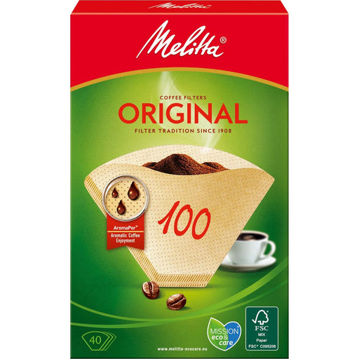 Melitta SDA - Zubehör/Ersatzteile für Kleingeräte Filtertüten 100/40 naturbr(VE40)