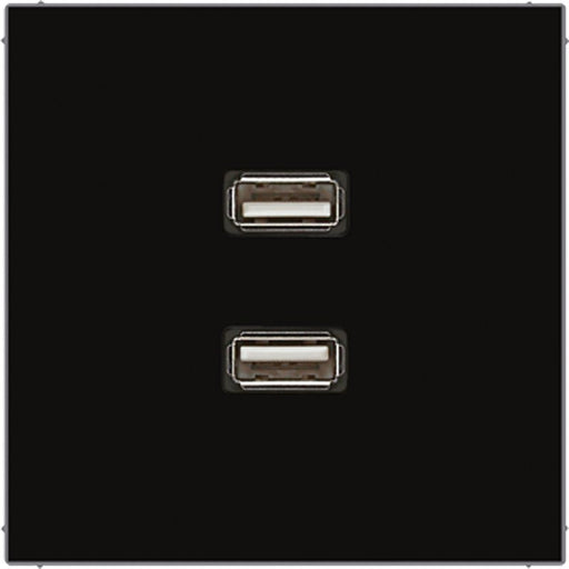 Jung - Multifunktions-Anschlussdose Multimedia-Anschluss sw MA LS 1153 SW 2 x USB m.Tragring