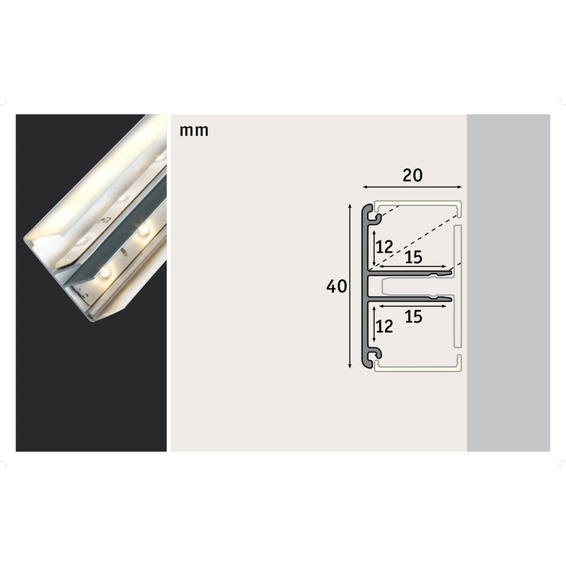 Paulmann - Zubehör/Ersatzteile für Lichtschlauch/-band LED-Strip Profil 702.68