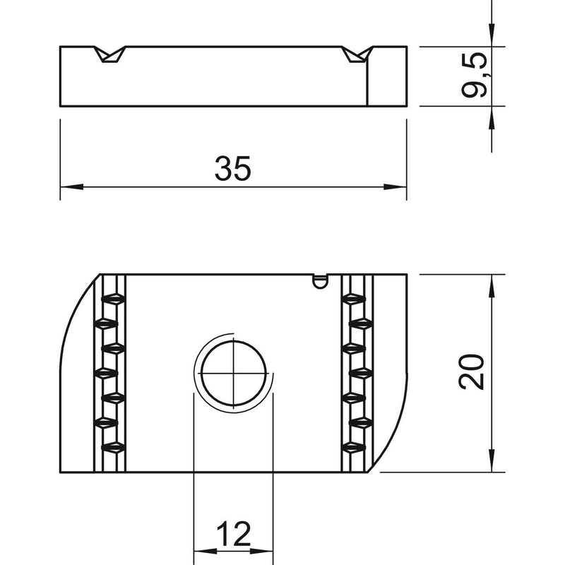 OBO Bettermann Vertr - Gleitmutter Gleitmutter MS41SN M12 ZL M12, für Profilsch. − 50 Stück