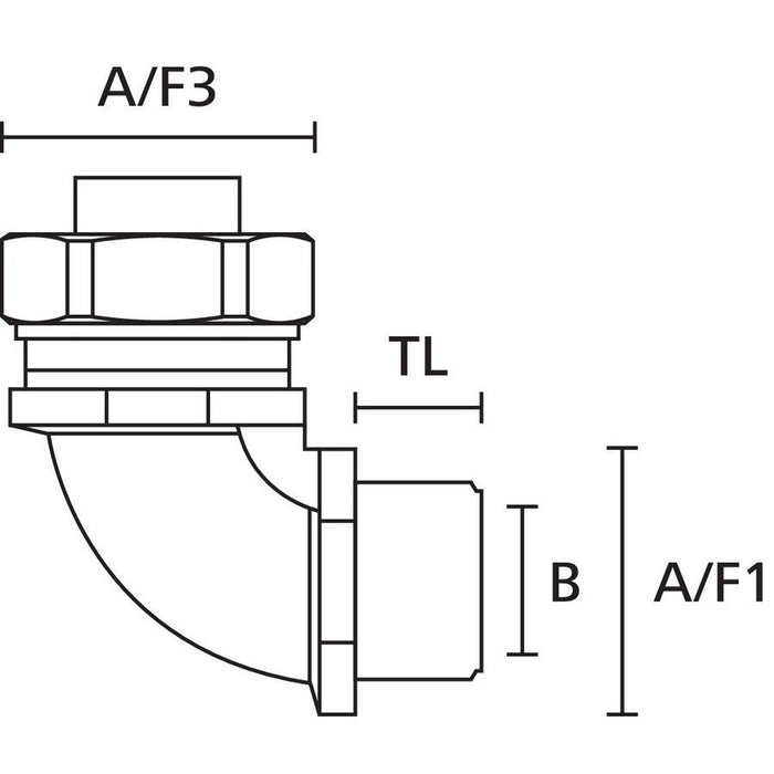 HellermannTyton - Metall-Schutzschlauch-Verschraubung Metallverschraubung Kompr. 166-31602(10) starres Gewinde − 10 Stück
