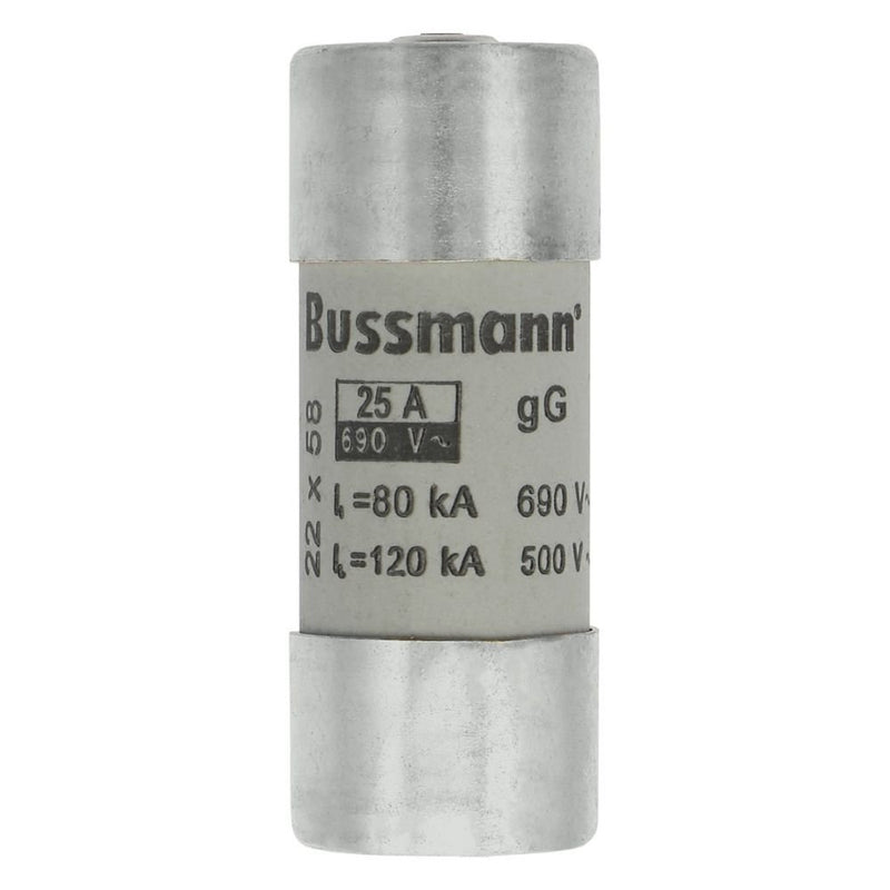 Eaton - Zylindrische Sicherung Sicherungseinsatz Nieders. CYL GG 22,#C22G25S 25A AC 690V 80kA − 10 Stück