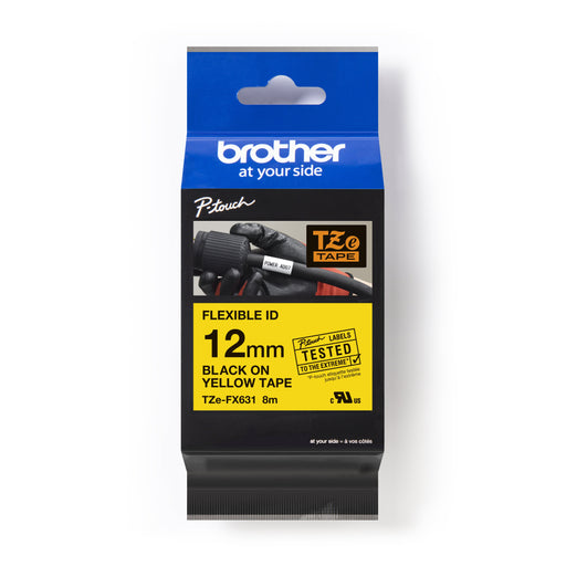 Brother - Schriftband Schriftbandkassette TZe-FX631 BF.gelb/DF.schwarz