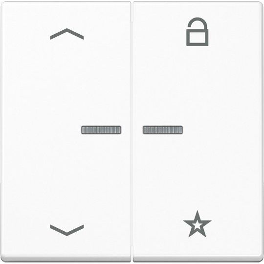 Jung - Bedienelement intelligent eNet Funk-Steuertaste FM A 1701 BFP WW 2fach, Symbol Pfeil