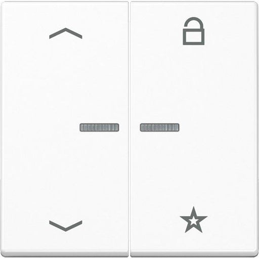 Jung - Bedienelement intelligent eNet Funk-Steuertaste FM A 1701 BFP WW 2fach, Symbol Pfeil