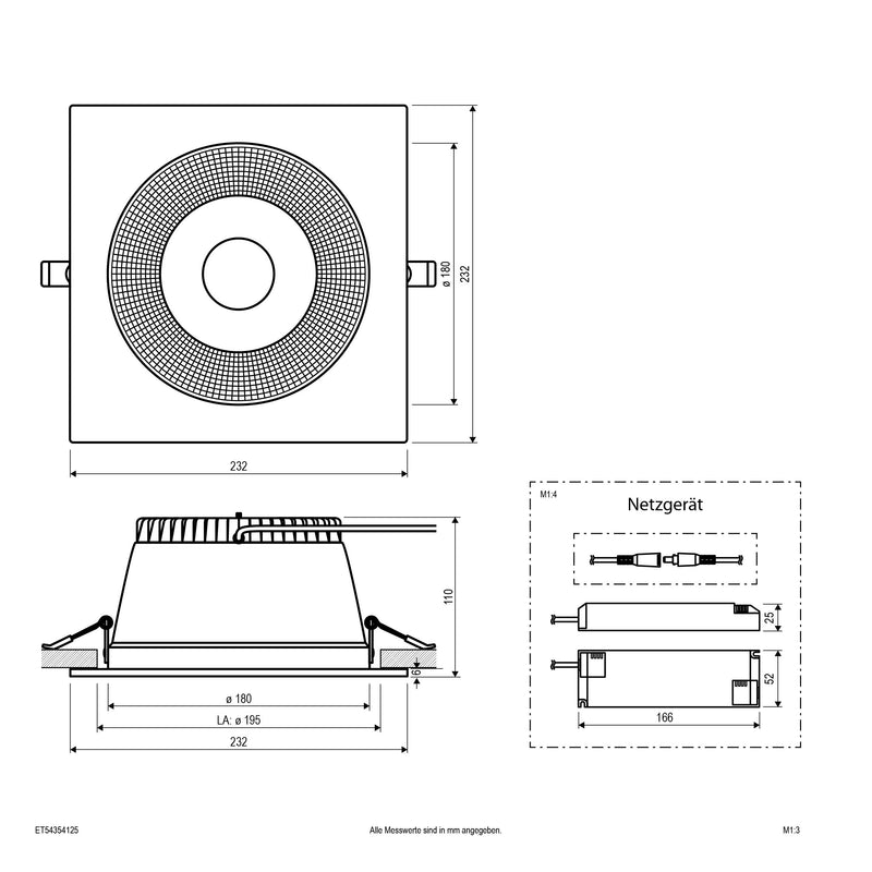 EVN Lichttechnik - Downlight/Strahler/Flutlicht LED-Downlight ET54354125