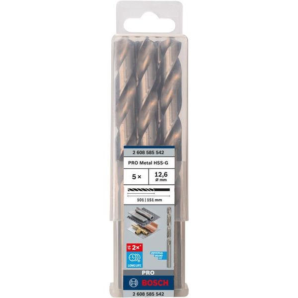 Bosch - Bohrer PRO Metal HSS-G 2608585542 Spiralbohrer 12,6 x