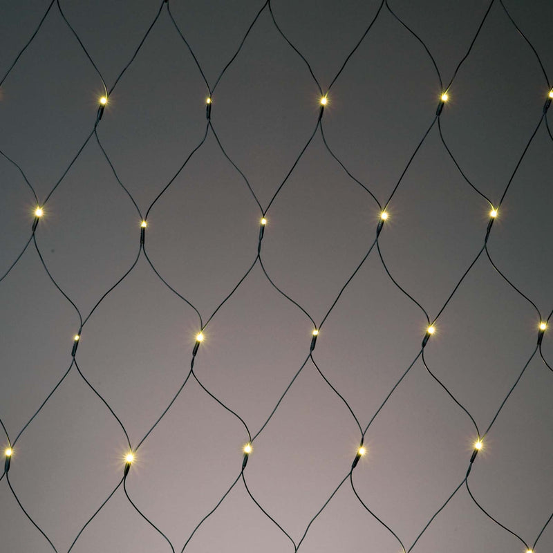 Hellum - Festbeleuchtung LED-Netz 3x3m 208LED ww 555172 verlängerbar grün