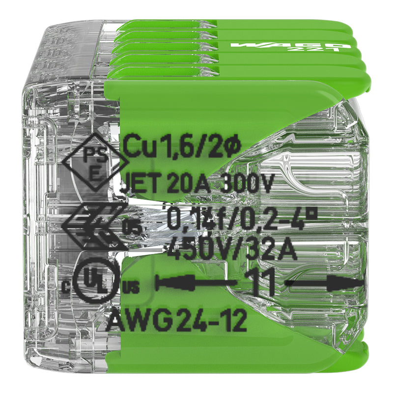 WAGO - Steckklemme Verbindungsklemme 221-430 max.4qmm,transparent − 15 Stück