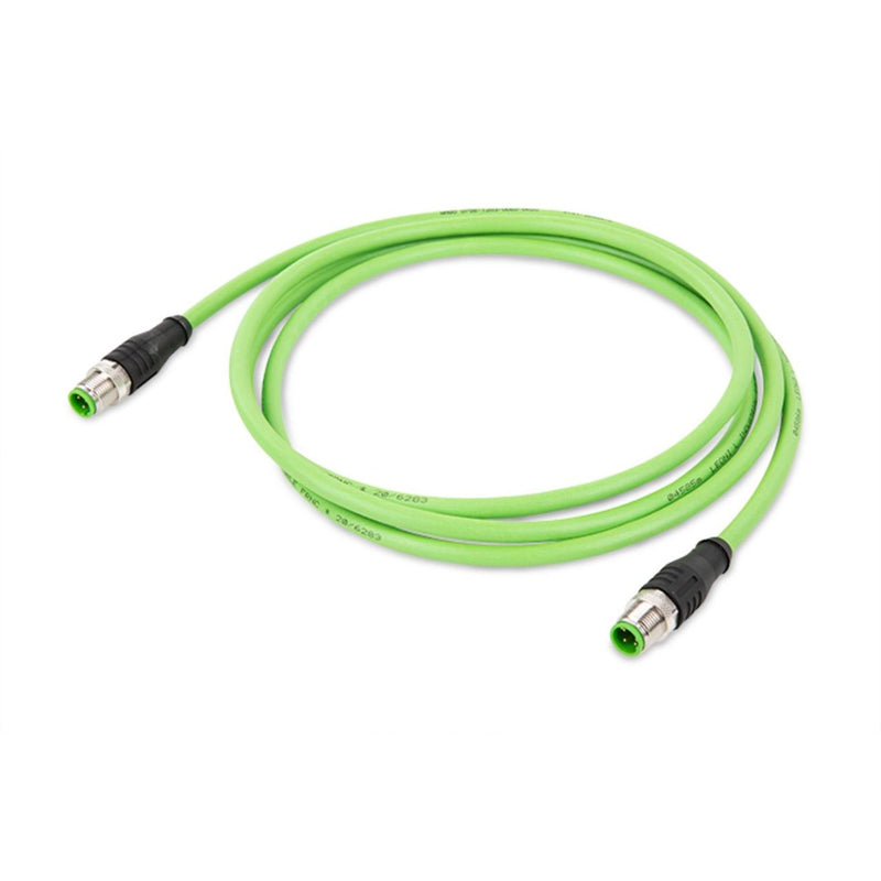 WAGO - Patchkabel Kupfer Industrie ETHERNET-Leitung M12D-St. 756-1203/060-200 axial,grün − 1 Stück