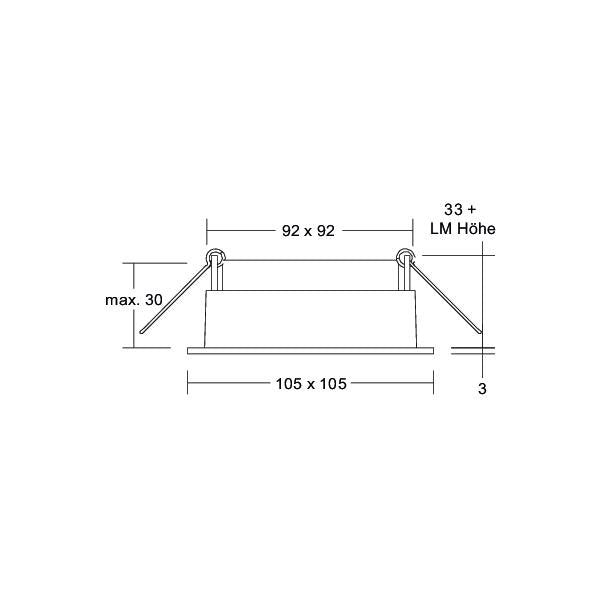 Brumberg Leuchten - Downlight/Strahler/Flutlicht Einbaumodul quadratisch 45004180 strukturschwarz