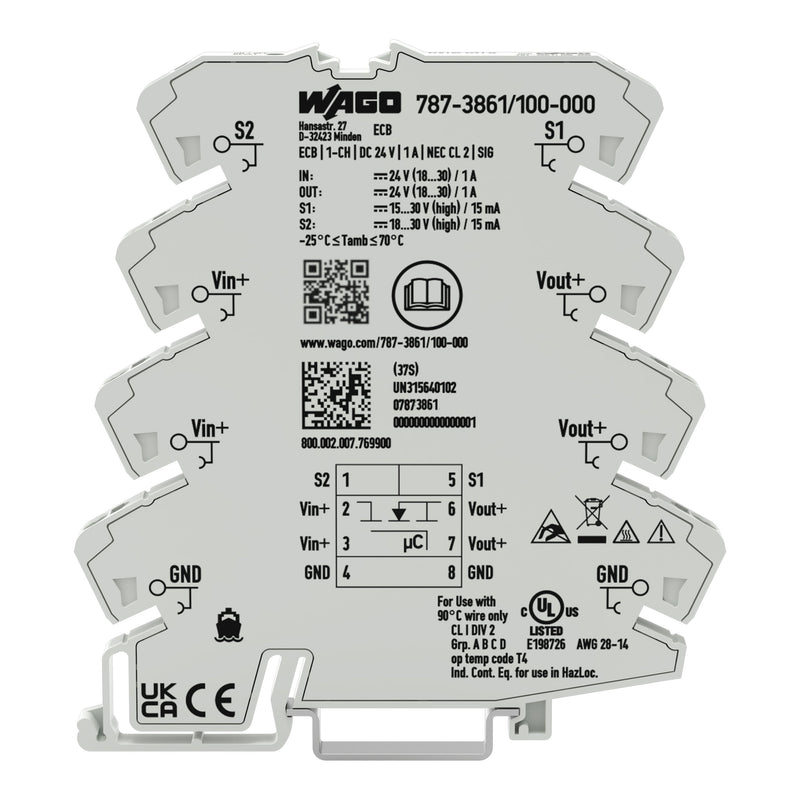 WAGO - Stromüberwachungsgerät Schutzschalter elektroni. 787-3861/100-000 1-kanalig 24V DC