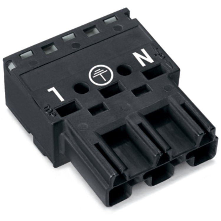 WAGO - Steckverbinder für steckbare Gebäudeinstallation Stecker 770-213 2x0,5-4mmq schwarz − 100 Stück