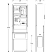 uesa - Zähler-Komplettschrank Zähleranschlusssäule ZASS1S KEVAG Koblenz 1850x590x320mm