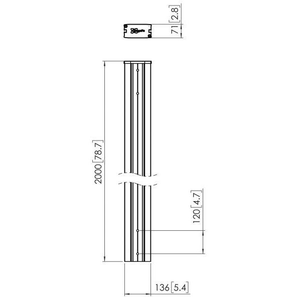 Vogels - Halterung für Audio-/Videosysteme Vertikales Profil PUC2920 sw Connect-it,200cm