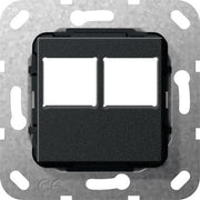Gira - Einsatz/Abdeckung für Kommunikationstechnik MJ RJ 45 2fach für LexCom 562910 Einsatz schwarz