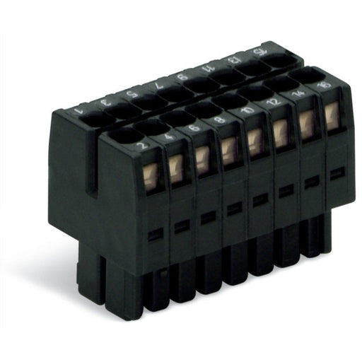 WAGO - Ein- und mehrpolige Klemmenleiste 1-LeiterFederleiste2reihig 713-1108/000-9037 CAGECLAMP 1,5mm²,sw − 25 Stück