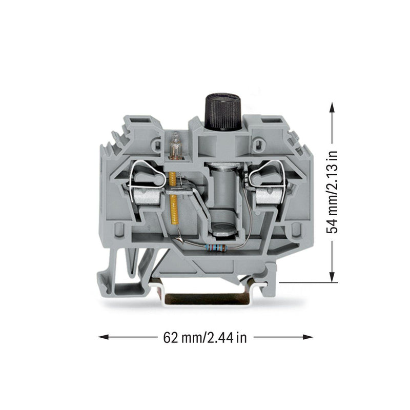 WAGO - Sicherungs-Reihenklemme Sicherungsklemme 282-128/281-417 6qmm, grau − 40 Stück