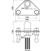 DEHN - Festpunkt für EuK-Vorrichtung Erdanschlussplatte EAP 2 25 KKH HG D 25mm