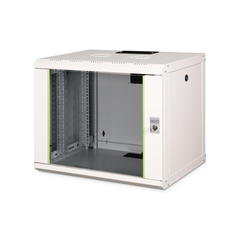DIGITUS - Netzwerk-/Serverschrank 19" Wandschrank DN-19 09-U m. Glastür, RAL7035